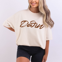 Darn Western Script in Brown Digital Design, PNG