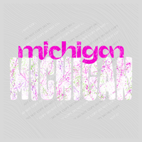Michigan Crackle in Neons & White Digital Design, PNG