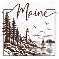 States Nature Scenery Silhouette (includes both brown & cream with purchase) Digital Design, PNG