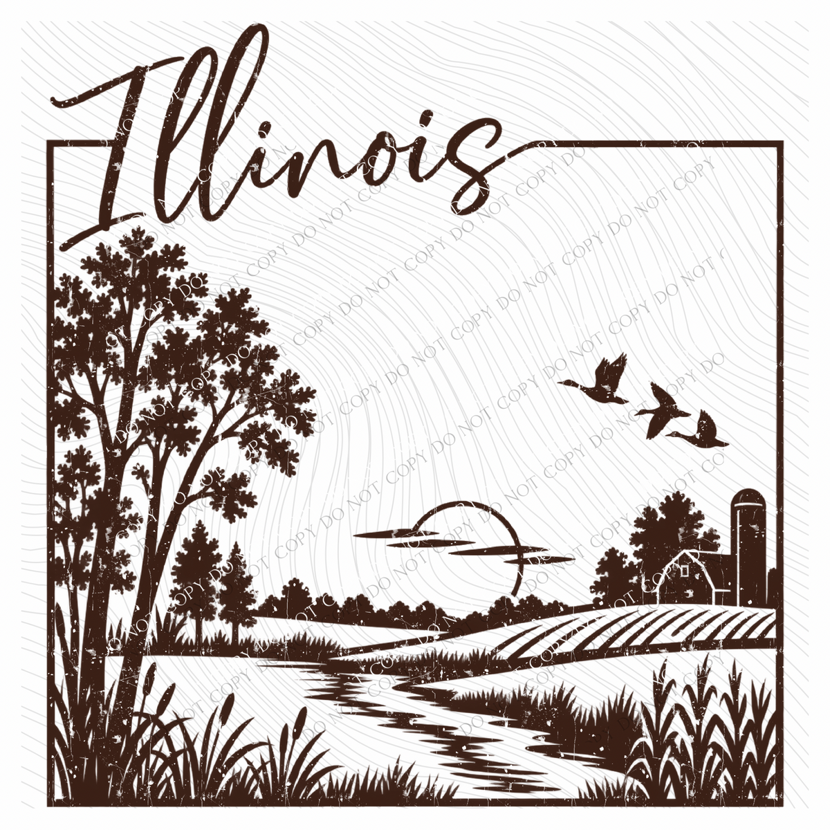 States Nature Scenery Silhouette (includes both brown & cream with purchase) Digital Design, PNG