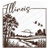 States Nature Scenery Silhouette (includes both brown & cream with purchase) Digital Design, PNG
