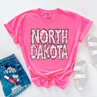 North Dakota Strawberry Doodle Patch Digital Design, PNG