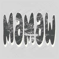 Mamaw Distressed Charcoal & White Digital Design, PNG