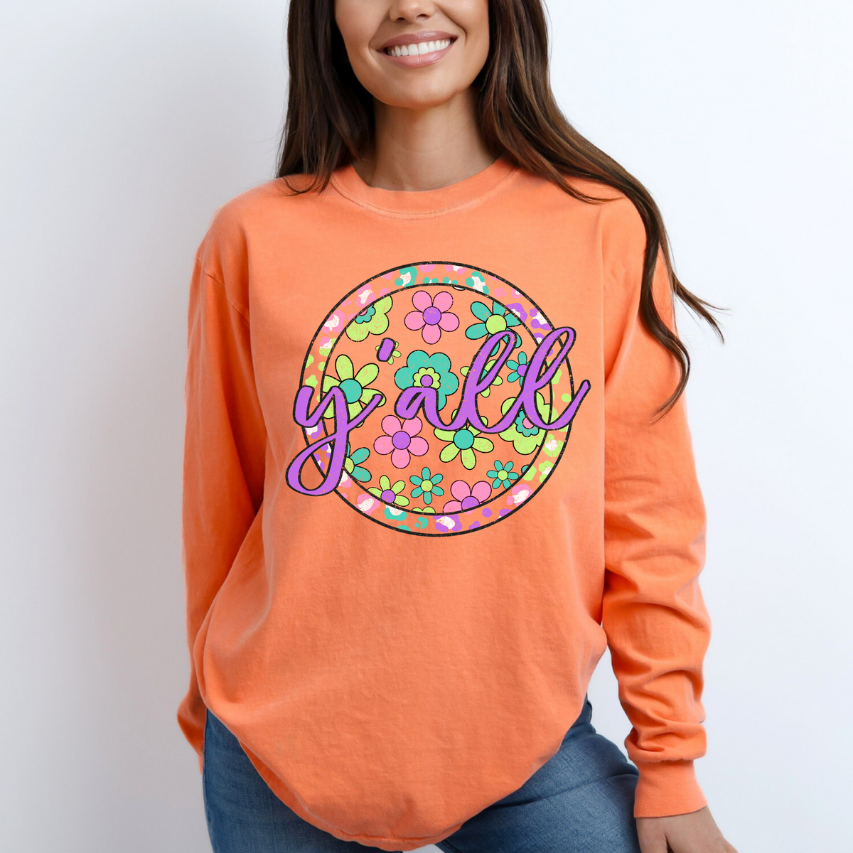 Y’all Groovy Leopard Translucent Cutout in Bright Cotton Candy Tones Digital Design, PNG