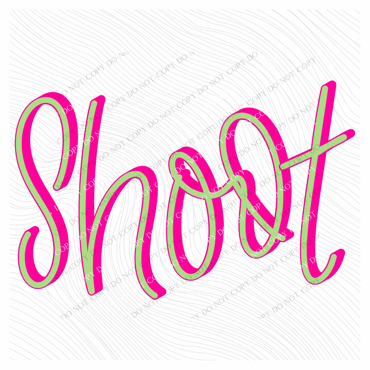 Shoot  3D Sassy Script Bright Pink & Green Digital Design, PNG