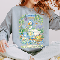 Herbs Gingham Goose Distressed Digital Design, PNG