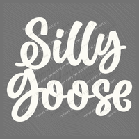 Silly Goose Script in Off-white Digital Design, PNG