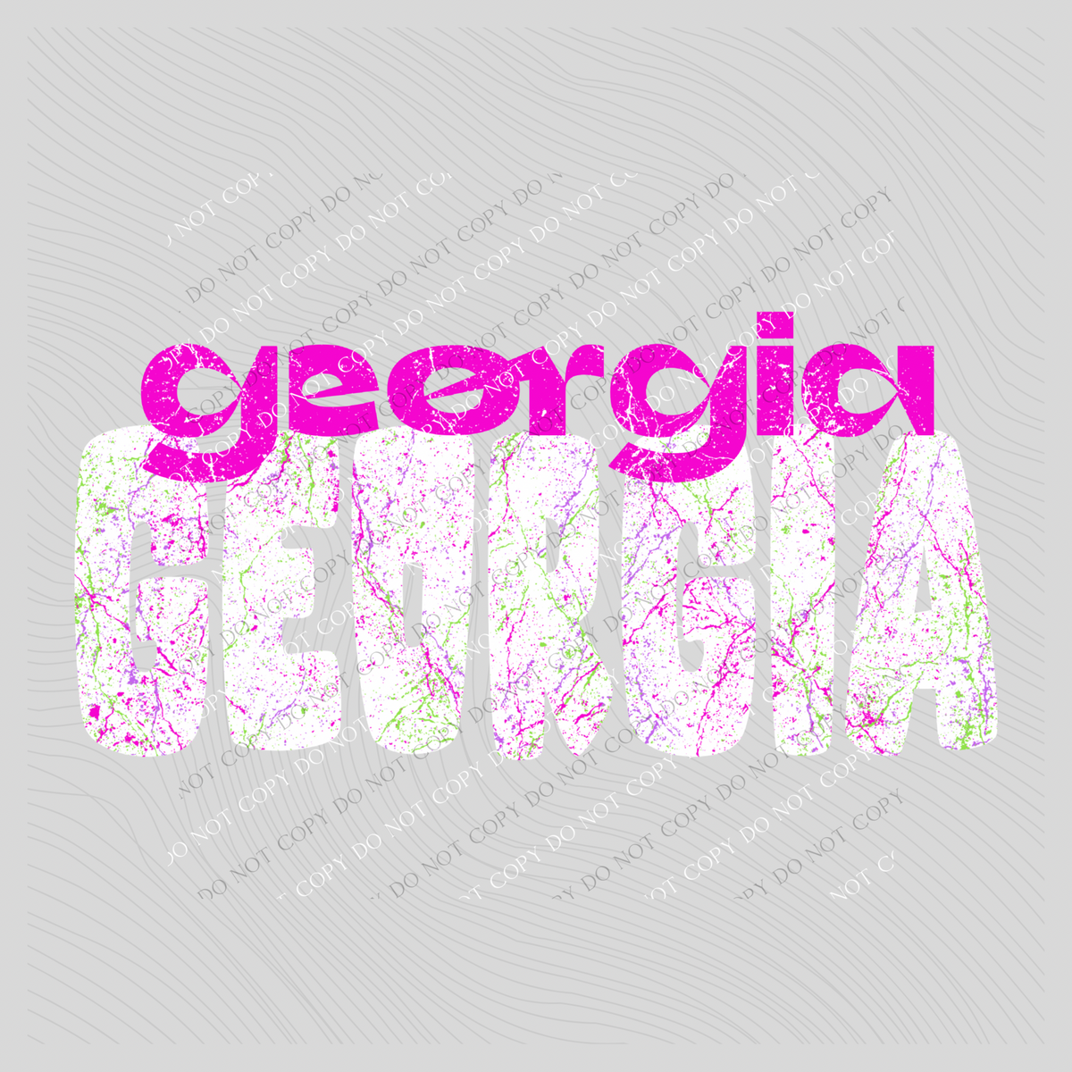 Georgia Crackle in Neons & White Digital Design, PNG