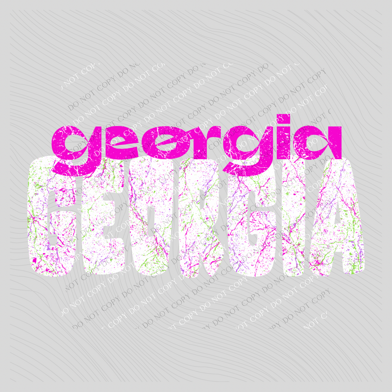 Georgia Crackle in Neons & White Digital Design, PNG