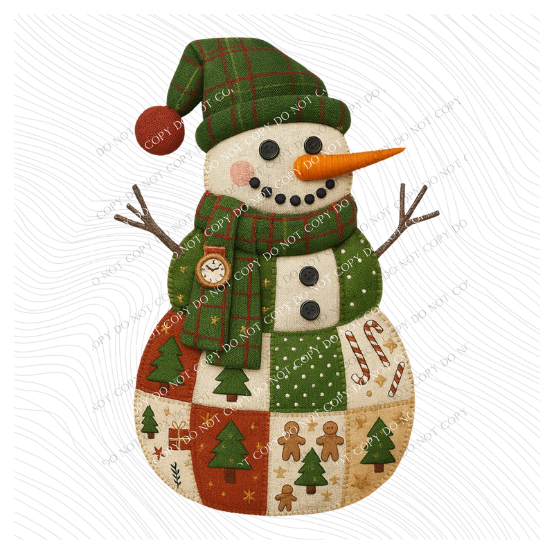 Snowman Burlap & Plaid Digital Download, PNG