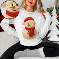 Snowman in 3D Yarn Style Digital Download, PNG