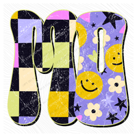 MO Missouri Groovy Happy Neon Checkers Digital Design, PNG