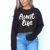 Aunt Life Script in Off-white Digital Design, PNG
