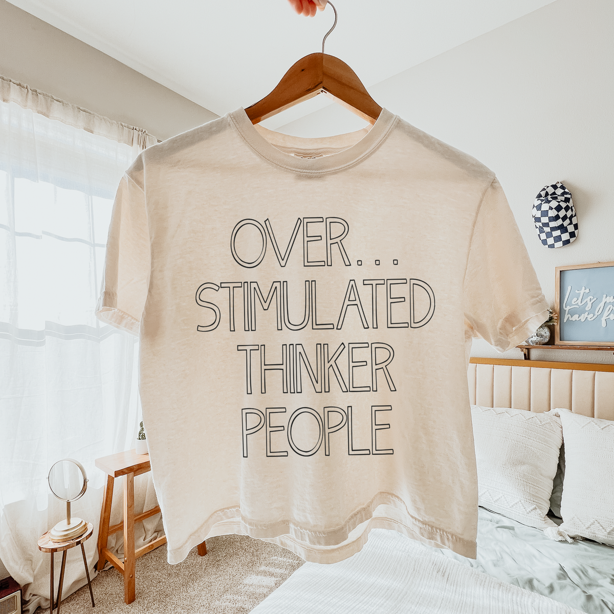 Over… Stimulated, Thinker, People Simple Outline in Black Digital Design, PNG