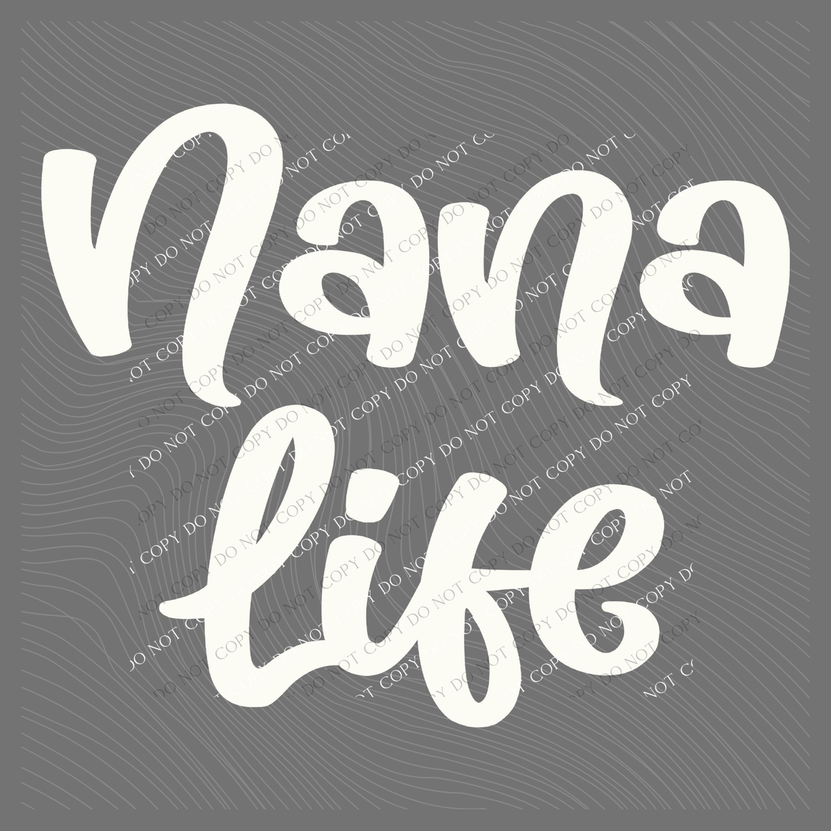 Nana Life Script in Off-white Digital Design, PNG