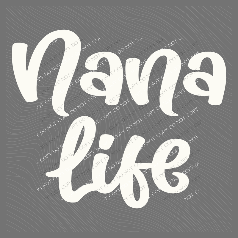 Nana Life Script in Off-white Digital Design, PNG