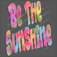 Be the Sunshine Retro Shadow Water Colors Digital Design, PNG