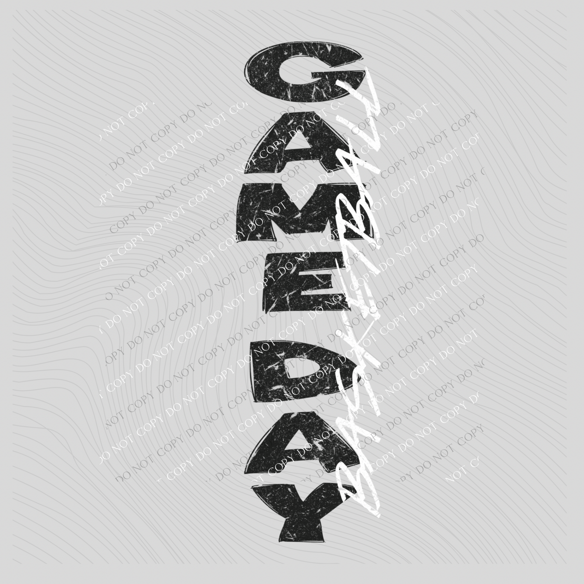 Game Day Basketball Vertical Distressed in Black & White Digital Design, PNG