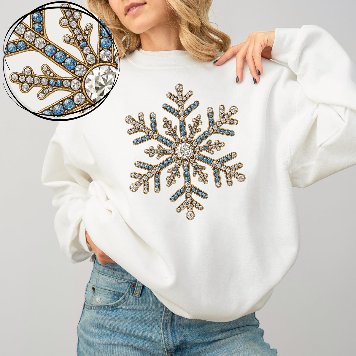 Snowflake Rhinestone 3D Digital Download, PNG