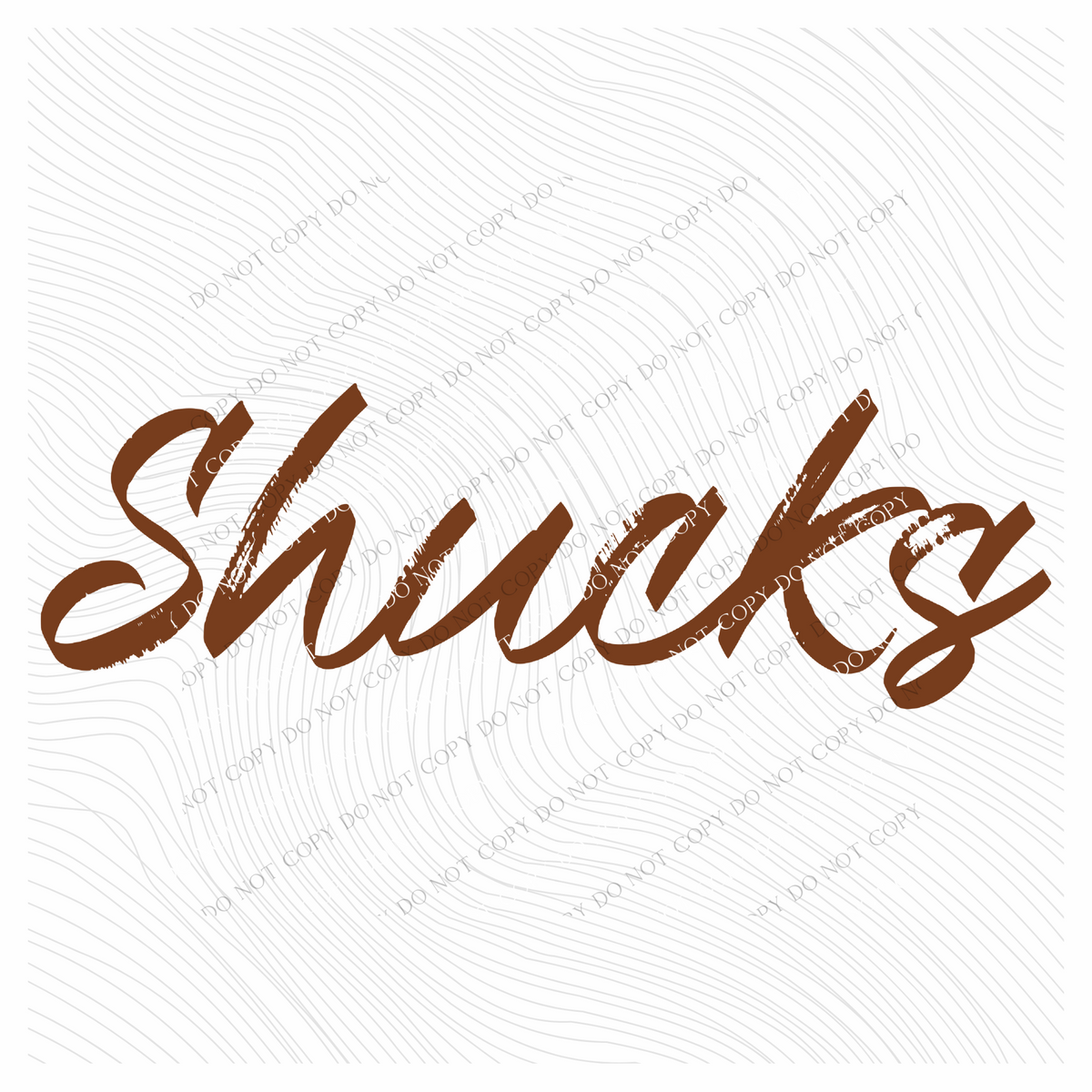 Shucks Western Script in Brown Digital Design, PNG