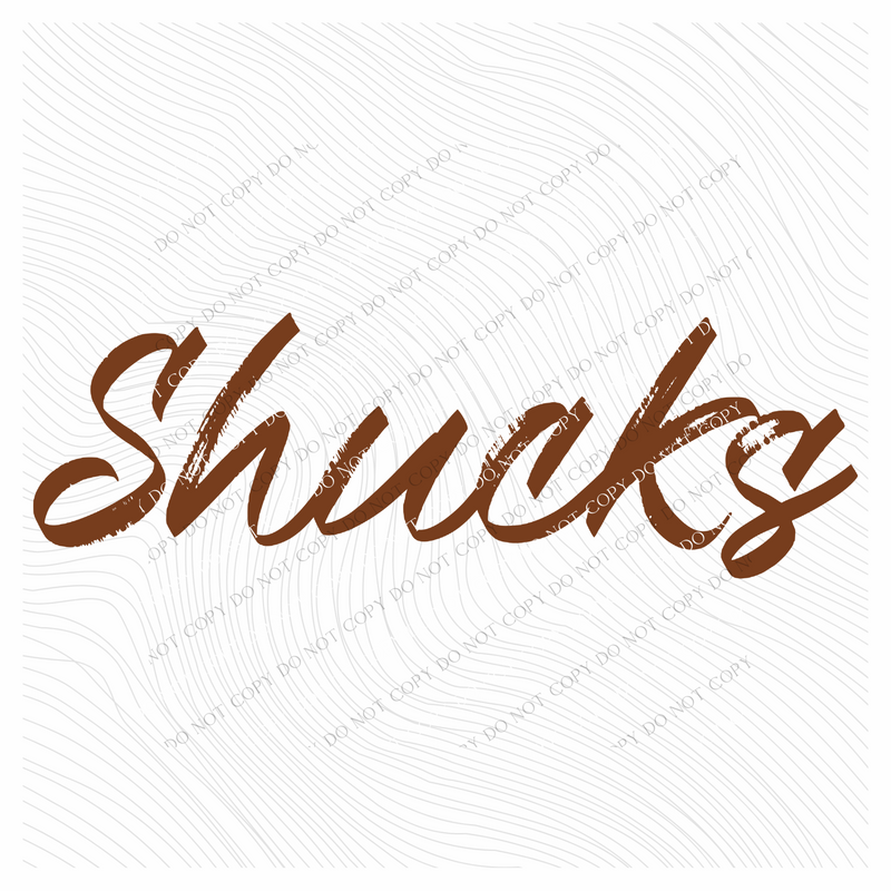 Shucks Western Script in Brown Digital Design, PNG