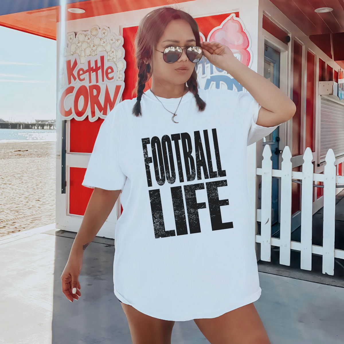 Football Life Faded Distressed Black Digital Design, PNG