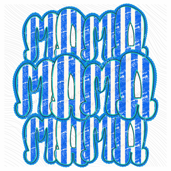 Mama Stacked Ruffles & Stripes Digital Design, PNG
