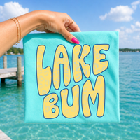 Lake Bum Wild Yellow Leopard Wave Digital Design, PNG