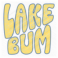 Lake Bum Wild Yellow Leopard Wave Digital Design, PNG