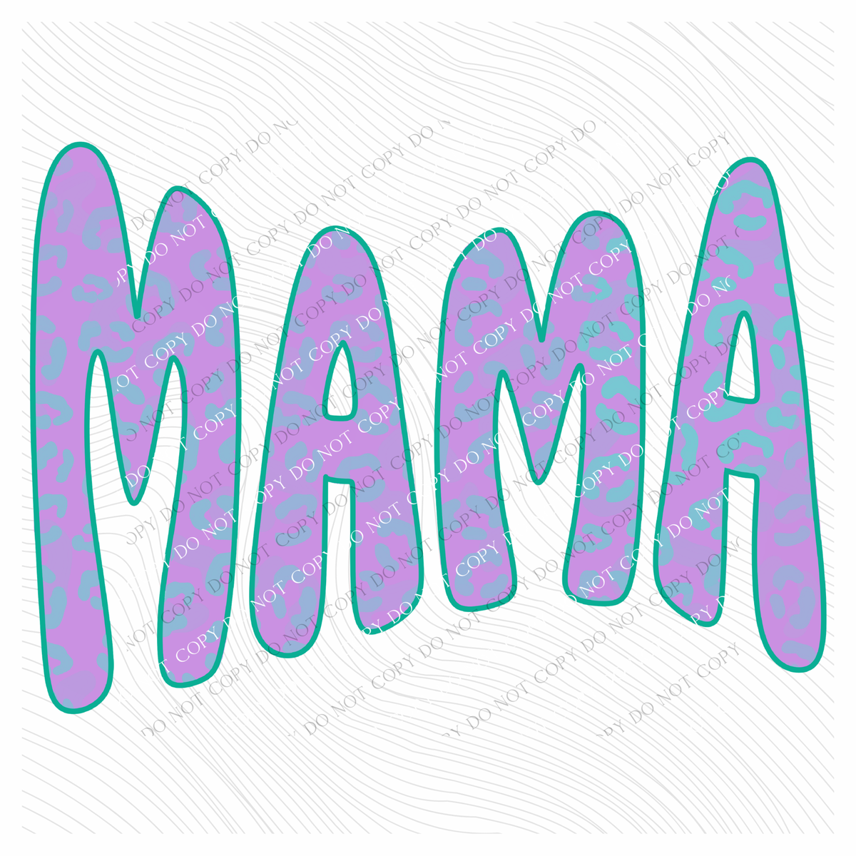 Mama Wild Purple Leopard Wave Digital Design, PNG