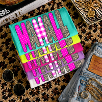 Mamall Leopard Glitter, Gingham & Dot in Bright Pink Digital Design, PNG