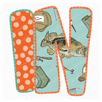 IN Indiana Bass Fishing Polka Dot Gingham Outline Digital Design, PNG