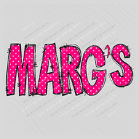 Marg’s Doodle Polka Dot Glitter in Pink Digital Design, PNG