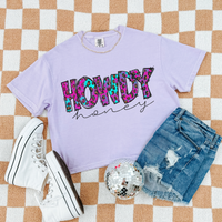 Howdy Honey Doodle Marbled Leopard Glitter in Turquoise & Pink Digital Design, PNG