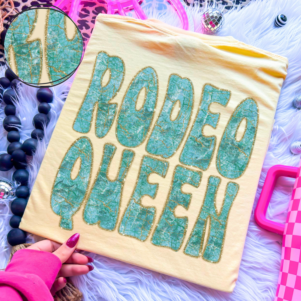 Rodeo Queen Turquoise & Glitter Digital Design, PNG