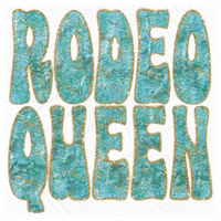 Rodeo Queen Turquoise & Glitter Digital Design, PNG