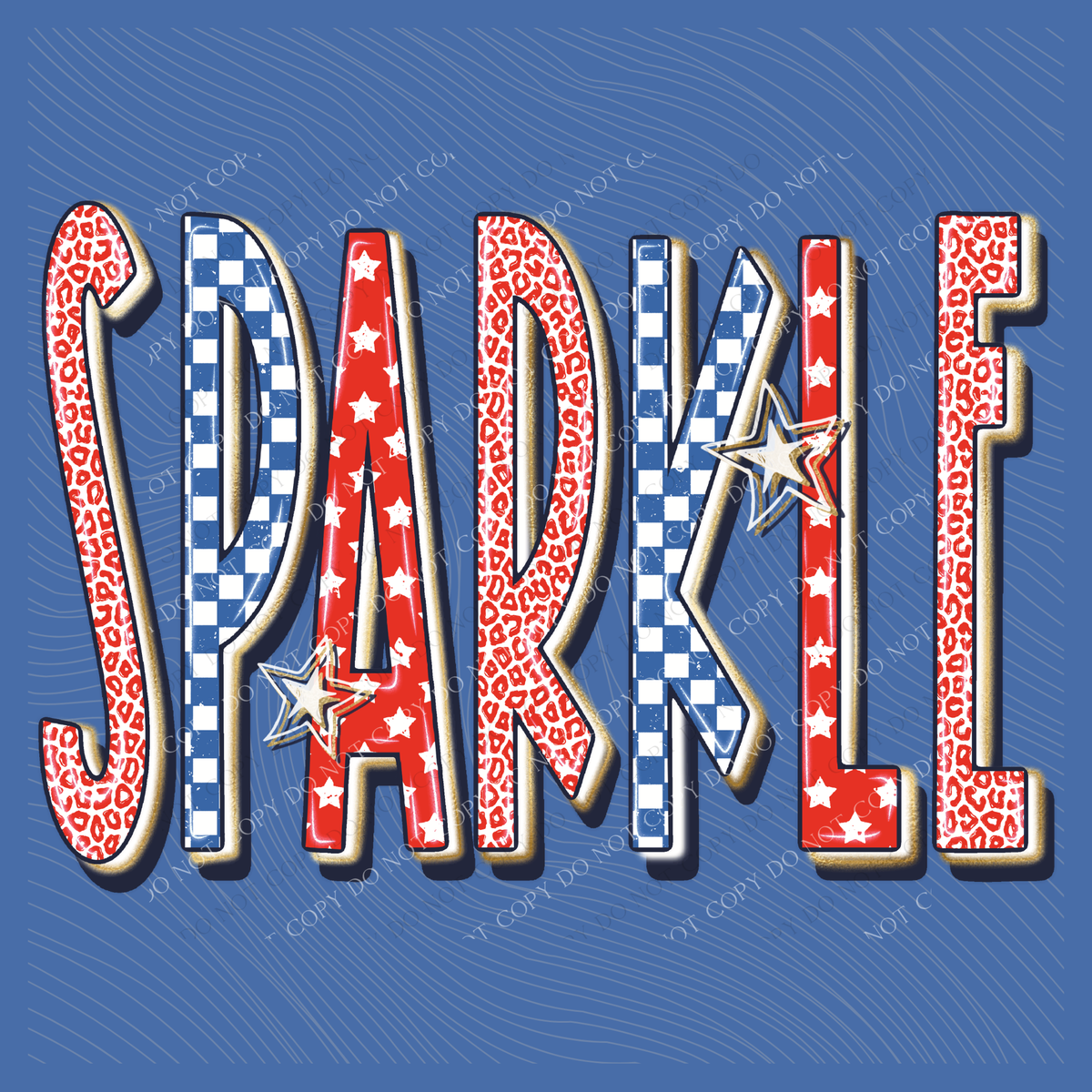 Sparkle Leopard, Checkers, Stars & Glitter Patriotic Digital Design, PNG