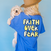 Faith Over Fear Groovy Patterns, Bows & Foil Digital Design, PNG