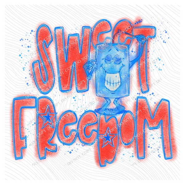 Sweet Freedom Firecracker Sketch Digital Design, PNG