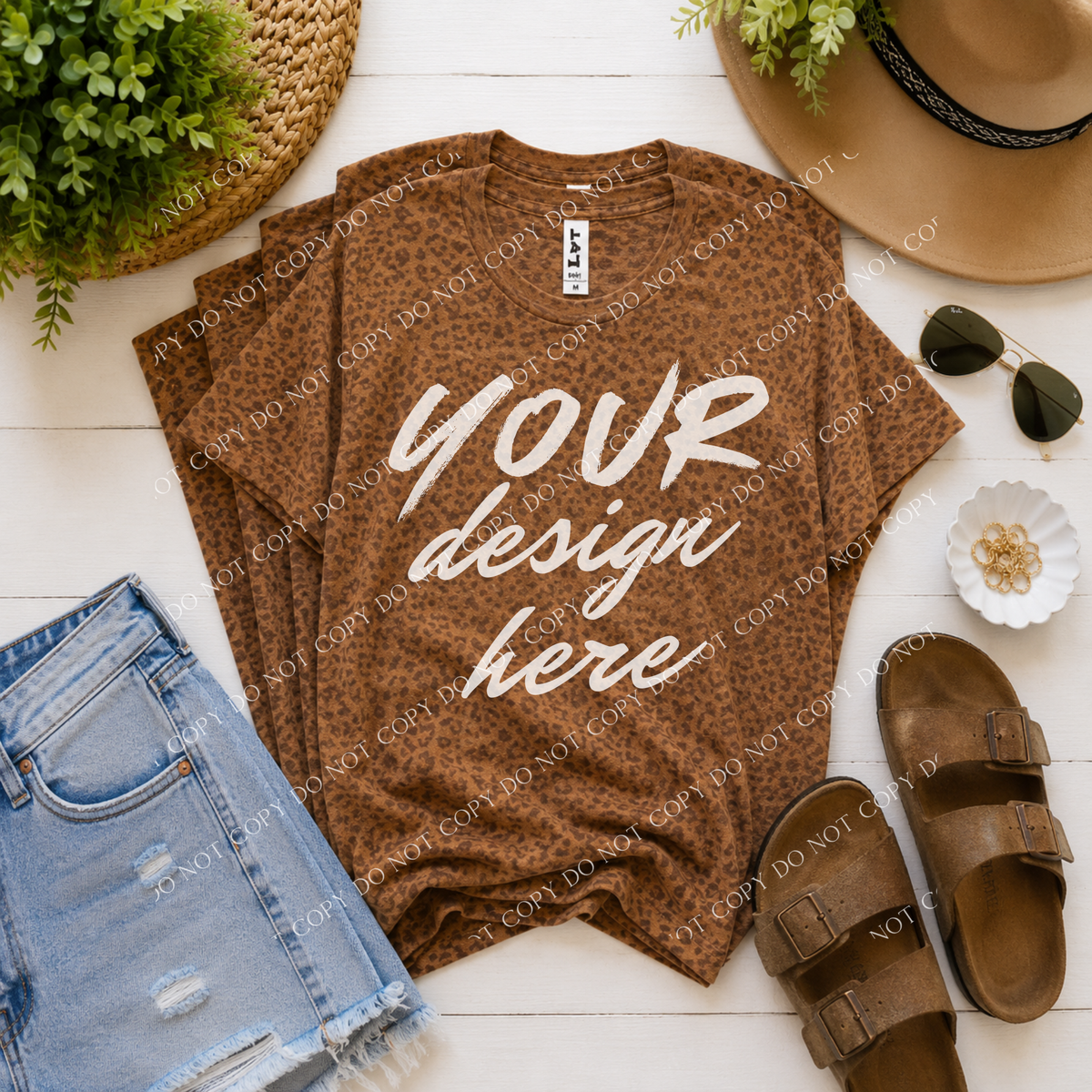 Camo Blank Mockup, LAT 6901 Brown Leopard