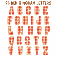 Denim & Gingham Stitched Alphabet Set | PNG Alphabet Letters Only