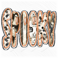 Spooky Glitter, Ghost & Skulls Halloween Digital Design, PNG