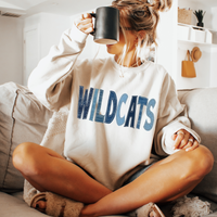 Wildcats Denim Patch Stitched Digital Design, PNG