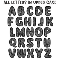 Vintage Black Embroidery Glitter Alphabet Set | PNG files Alphabet Letters, Digital Art, PNG Only