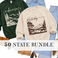 States Nature Scenery Silhouette (includes both brown & cream with purchase) Digital Design, PNG