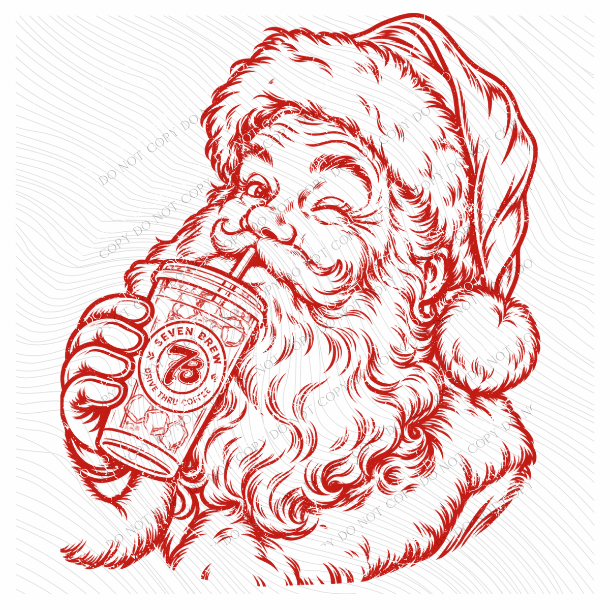7 Brew Santa Digital Design, PNG