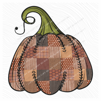 Quilted Fall Pumpkin in Browns Digital Design, PNG