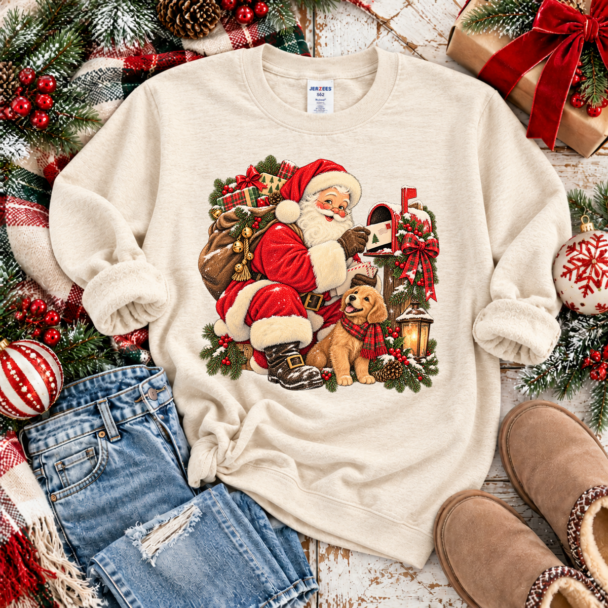 Mail Day Vintage Santa Digital Design, PNG