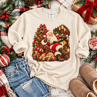 Book Reading Vintage Santa Digital Design, PNG