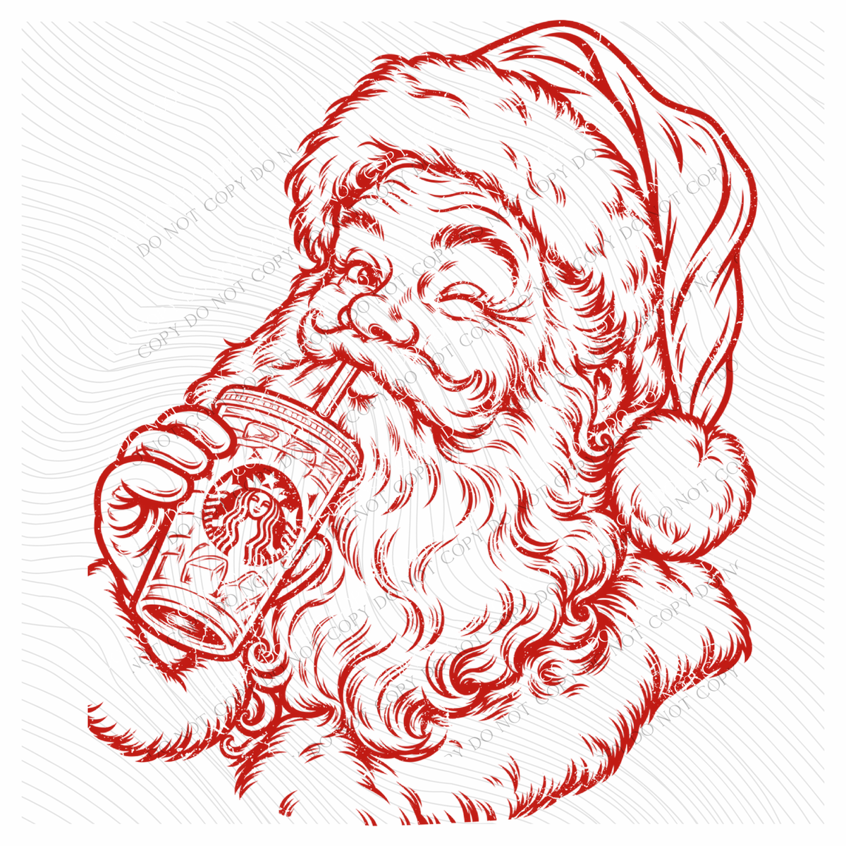 Starbucks Santa Digital Design, PNG